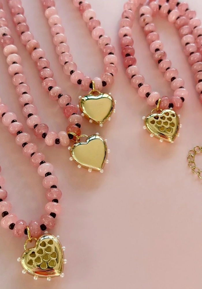 MOSK MELBOURNE LOVE NOTE NECKLACE - PINK