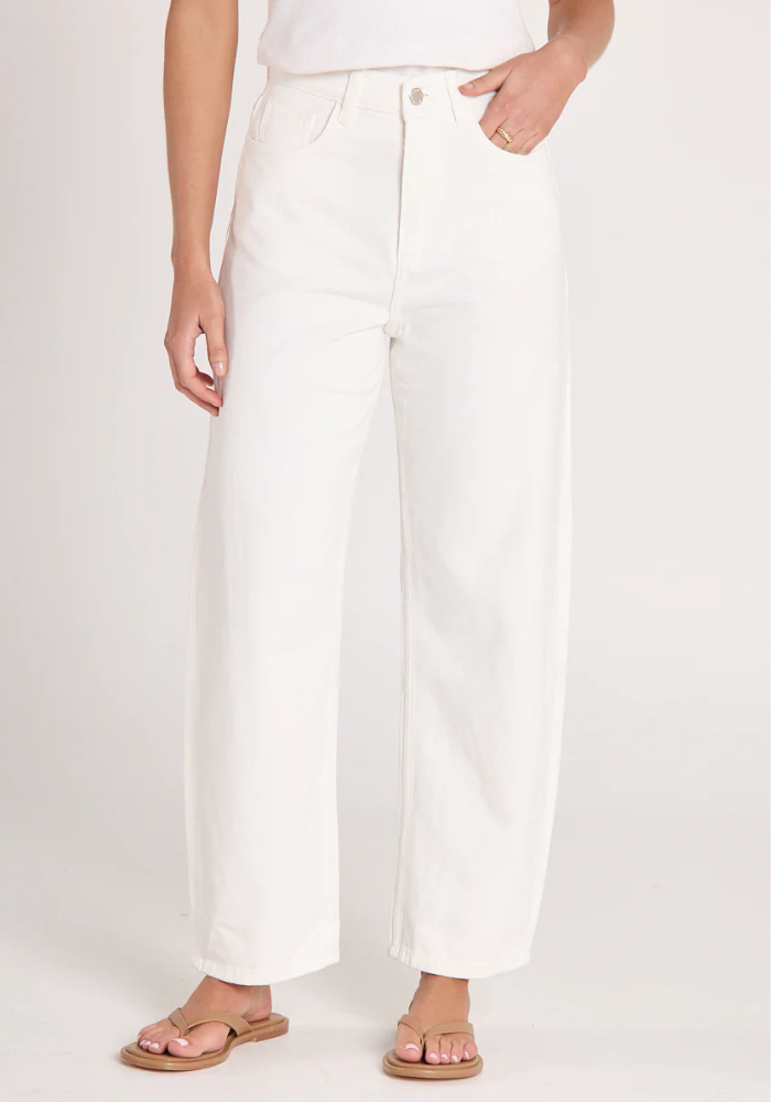 FEATHER + NOISE LOLA BARREL JEAN - WHITE