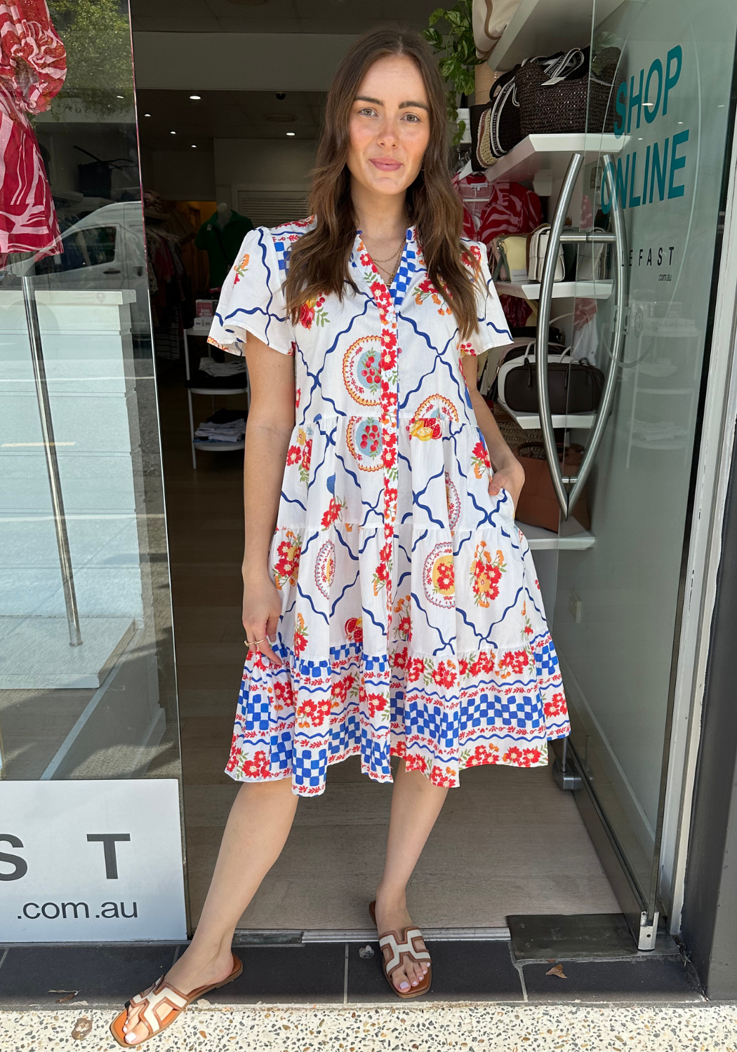 BROGAN TIERED MINI DRESS - MULTI PRINT