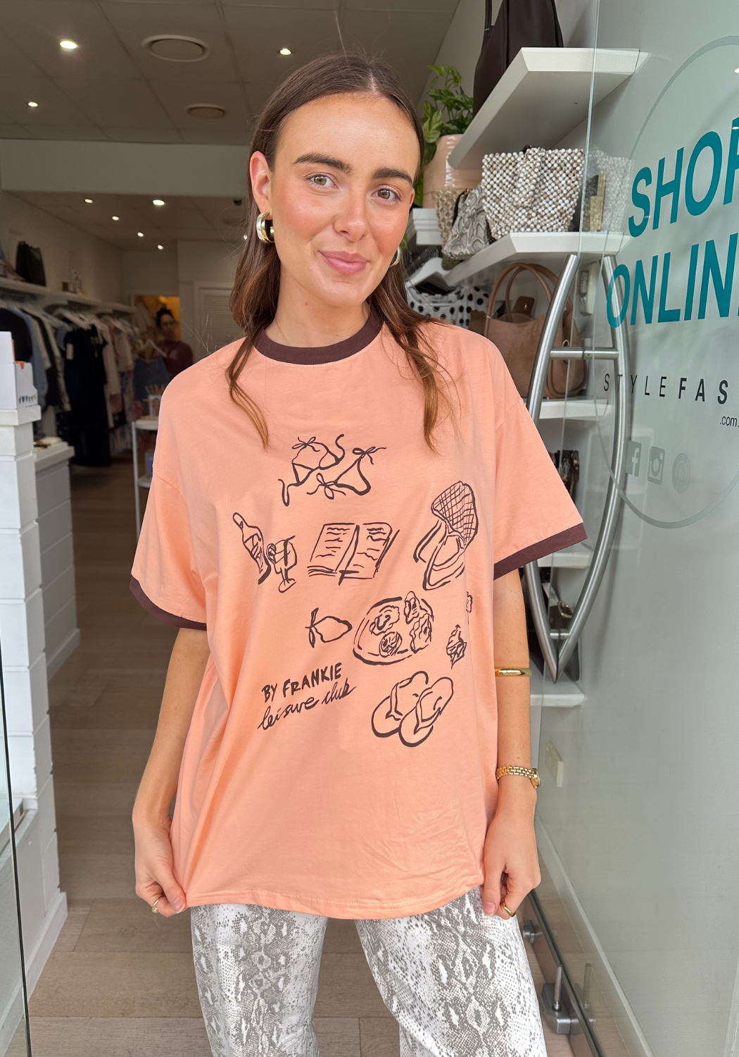 BY FRANKIE LEISURE CLUB - NEON ORANGE & CHOCOLATE