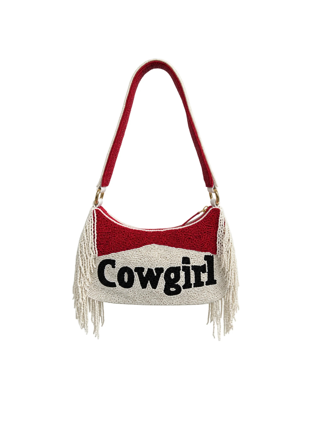AELIA COWGIRL TASSEL BEADED BAG - RED