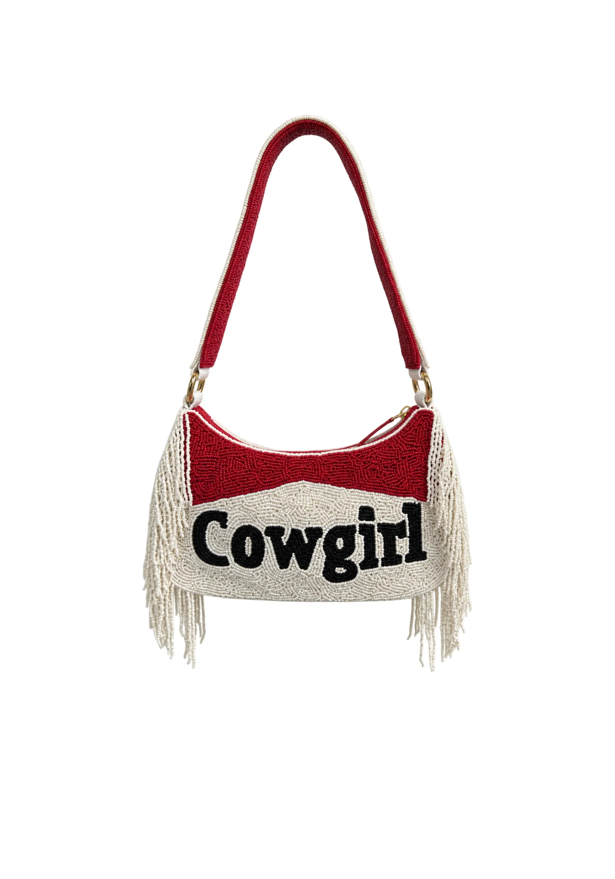 AELIA COWGIRL TASSEL BEADED BAG - RED