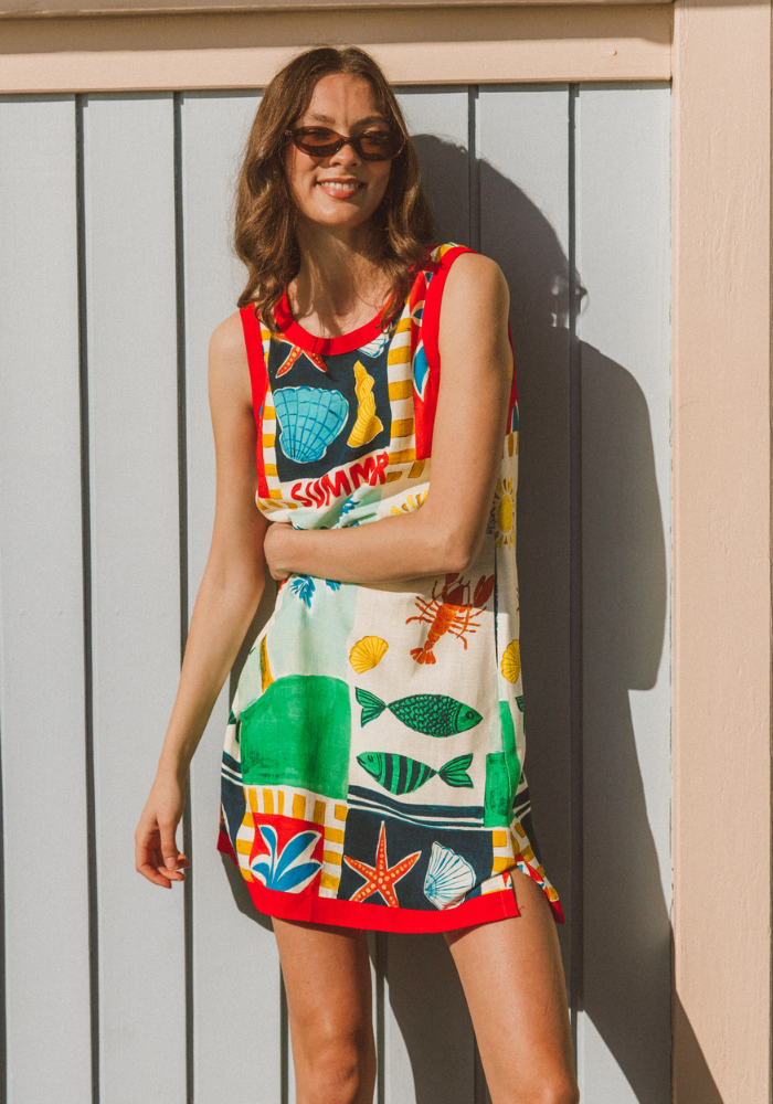 SOLEIL MINI SHIFT DRESS - SUMMER PRINT