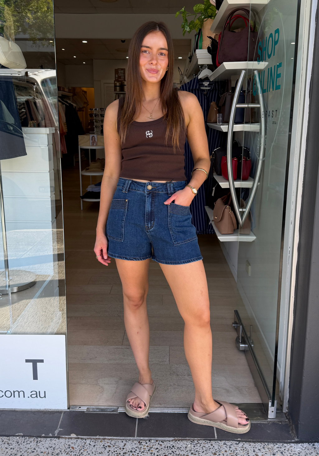 LENNY STRETCH DENIM SHORT - DARK INDIGO