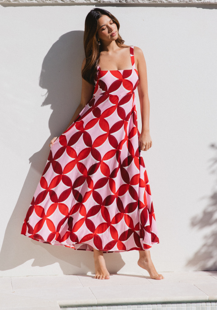 BAMBINA MAXI DRESS - RETRO PRINT