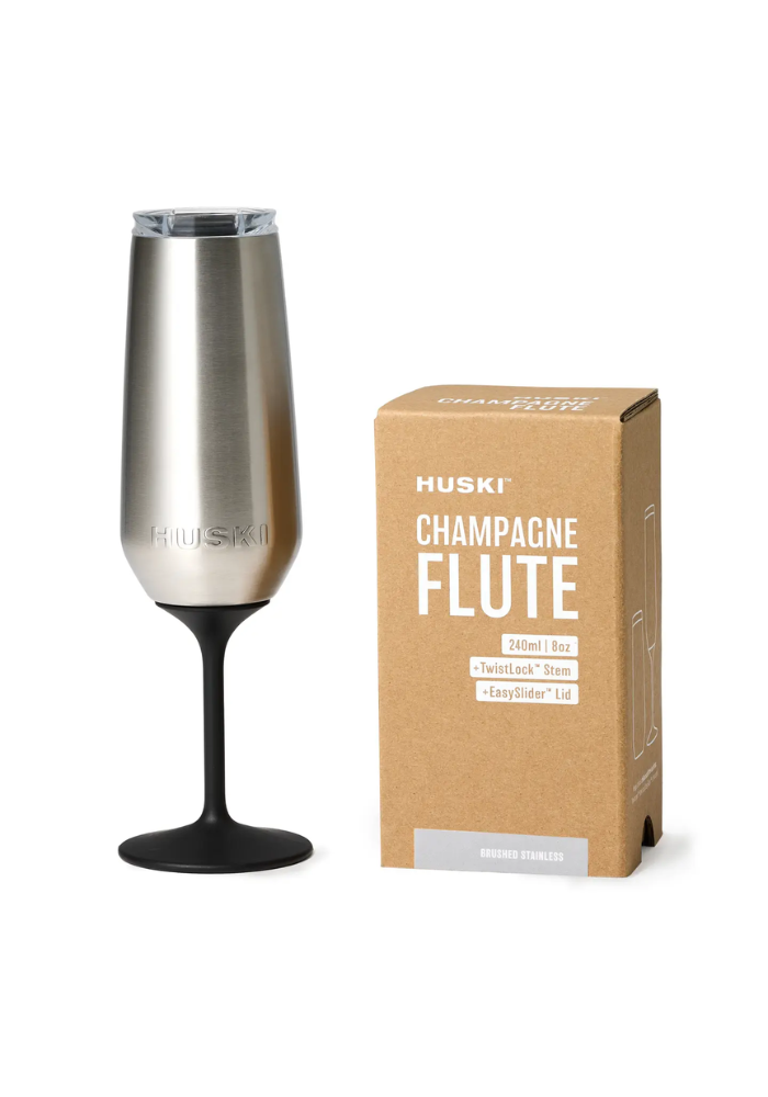 HUSKI CHAMPAGNE FLUTE - BRUSHED STAINLESS