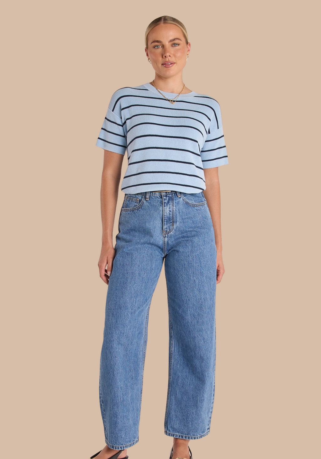 FEATHER + NOISE LOLA FULL LENGTH BARREL JEAN - BLUE