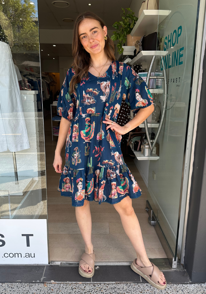 LULALIFE ARRIBA DRESS - NAVY