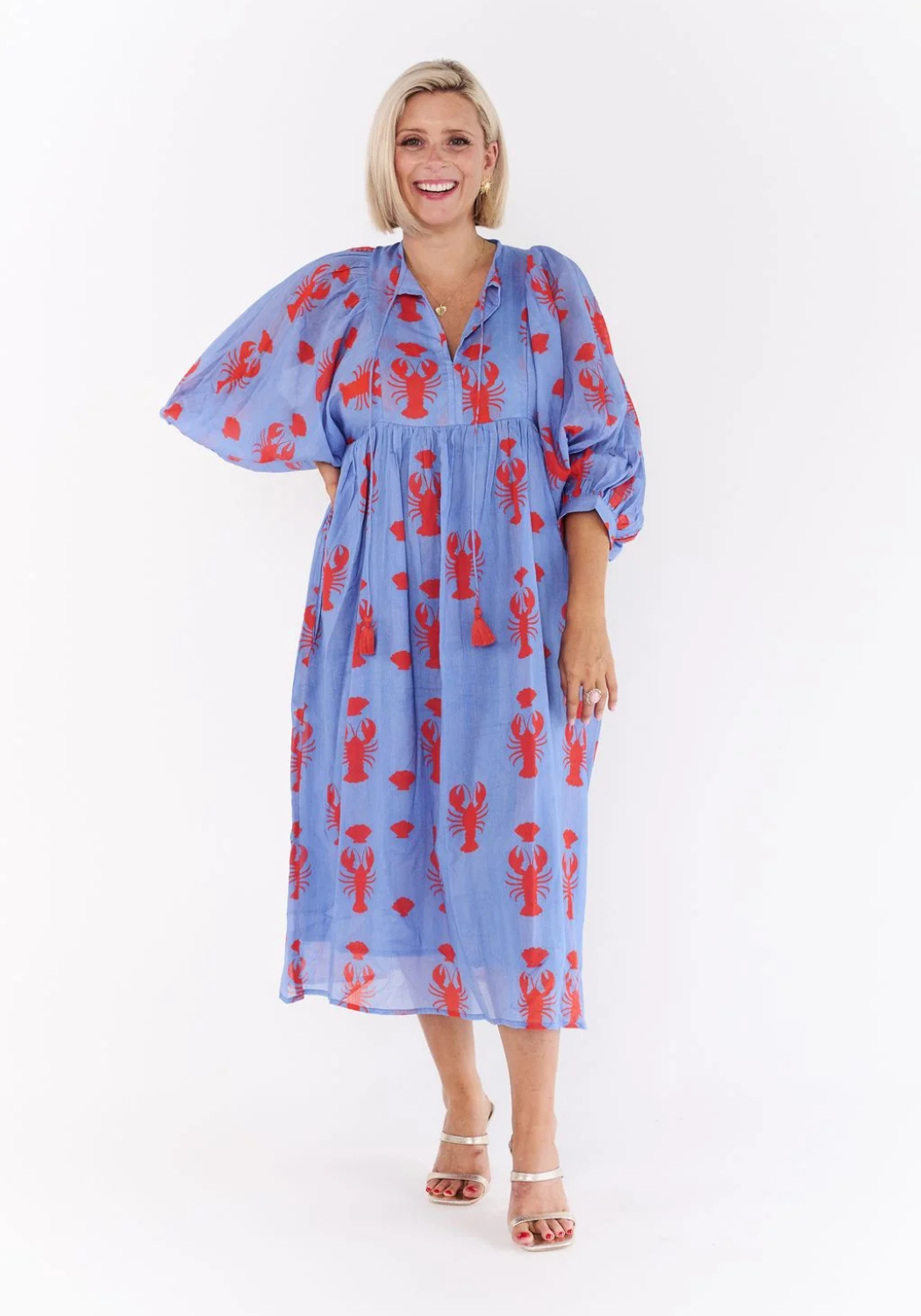 LOBSTER MIDI DRESS - BLUE