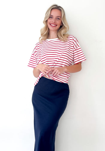 ELENA CLASSIC TEE - RED STRIPE