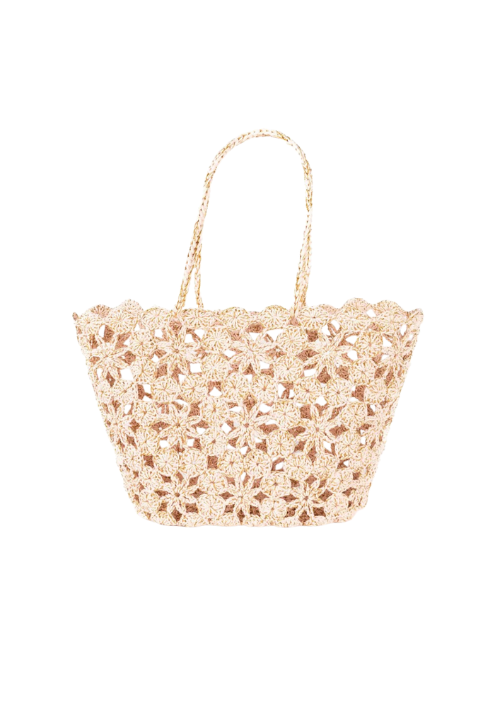 JANE CROCHET BASKET - POWDER PINK/GOLD