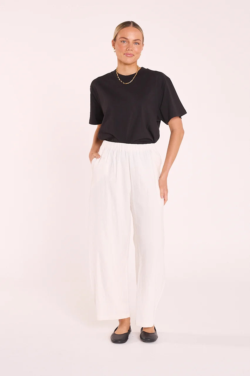 FEATHER + NOISE ELEANOR BARREL PANT - WHITE