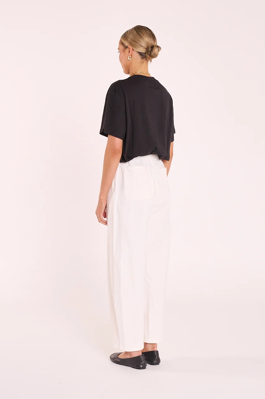 FEATHER + NOISE ELEANOR BARREL PANT - WHITE