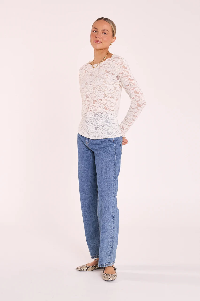FEATHER + NOISE DANIELLA LACE TOP - CREAM