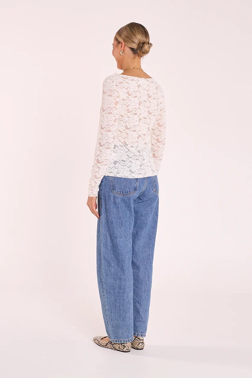 FEATHER + NOISE DANIELLA LACE TOP - CREAM