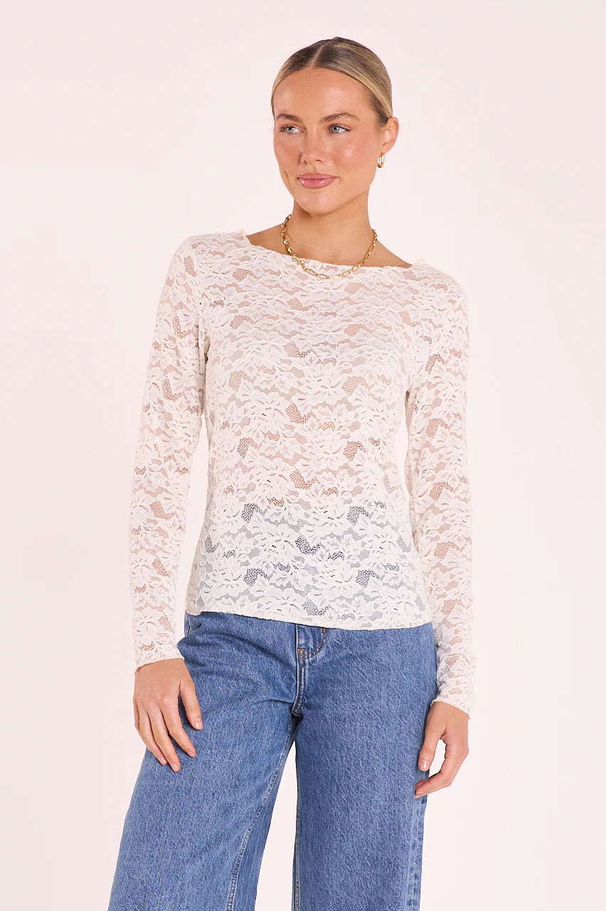 FEATHER + NOISE DANIELLA LACE TOP - CREAM