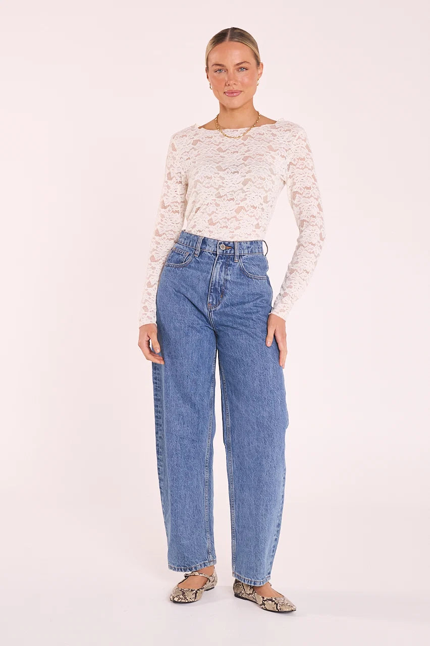 FEATHER + NOISE DANIELLA LACE TOP - CREAM
