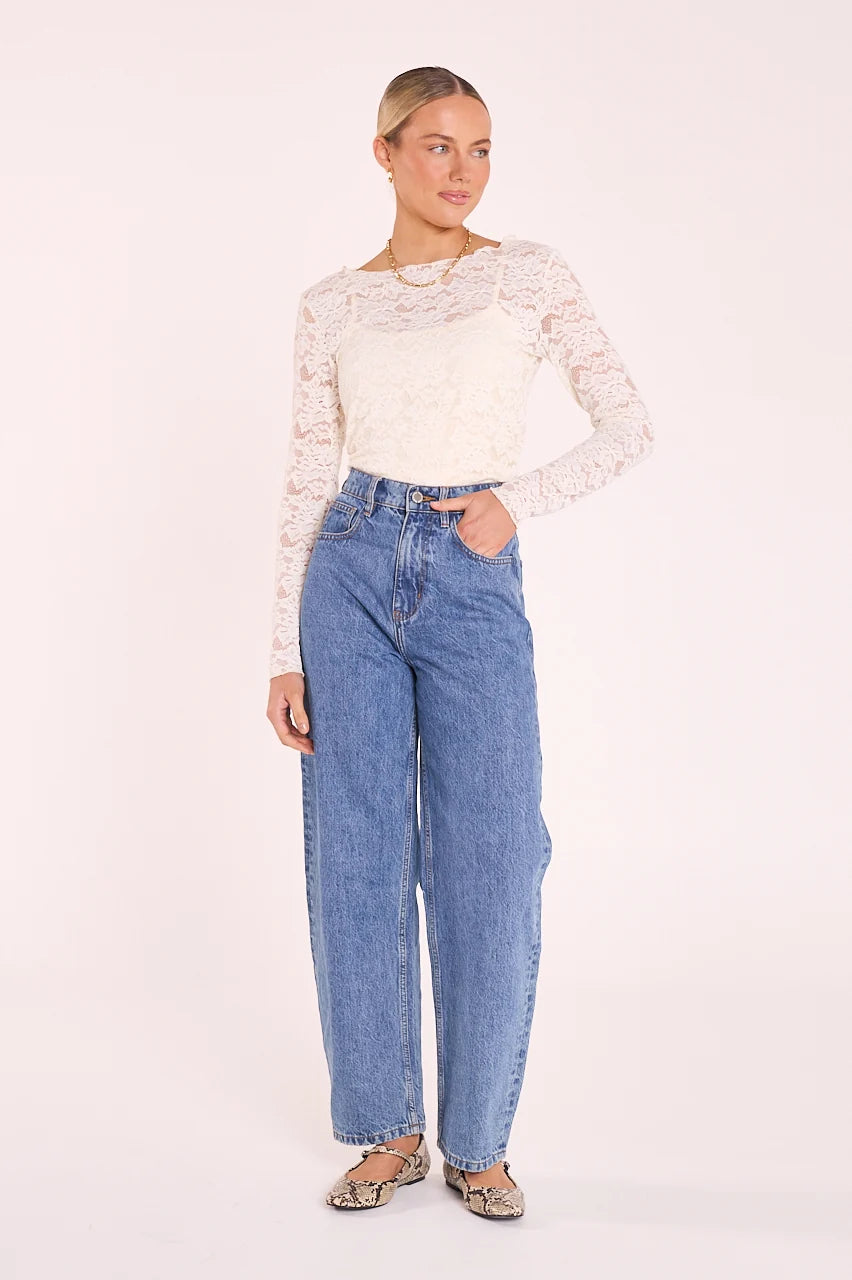FEATHER + NOISE DANIELLA LACE TOP - CREAM