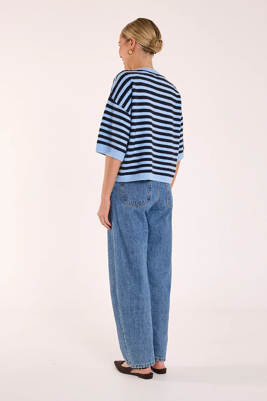 FEATHER + NOISE MAISIE KNIT - BLUE/NAVY STRIPE