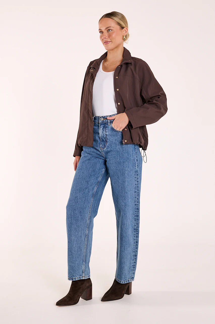 FEATHER + NOISE BLAKE WINDBREAKER - CHOCOLATE