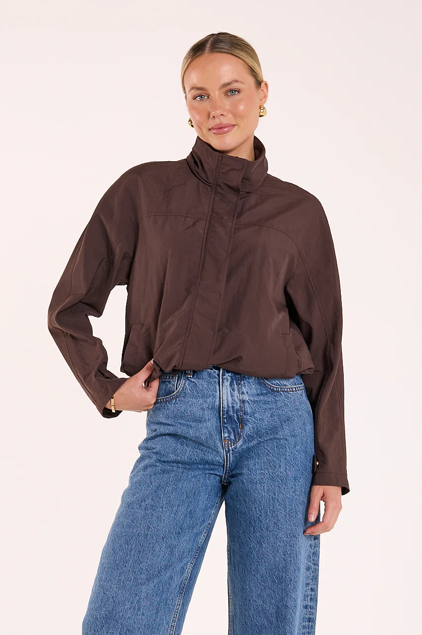 FEATHER + NOISE BLAKE WINDBREAKER - CHOCOLATE
