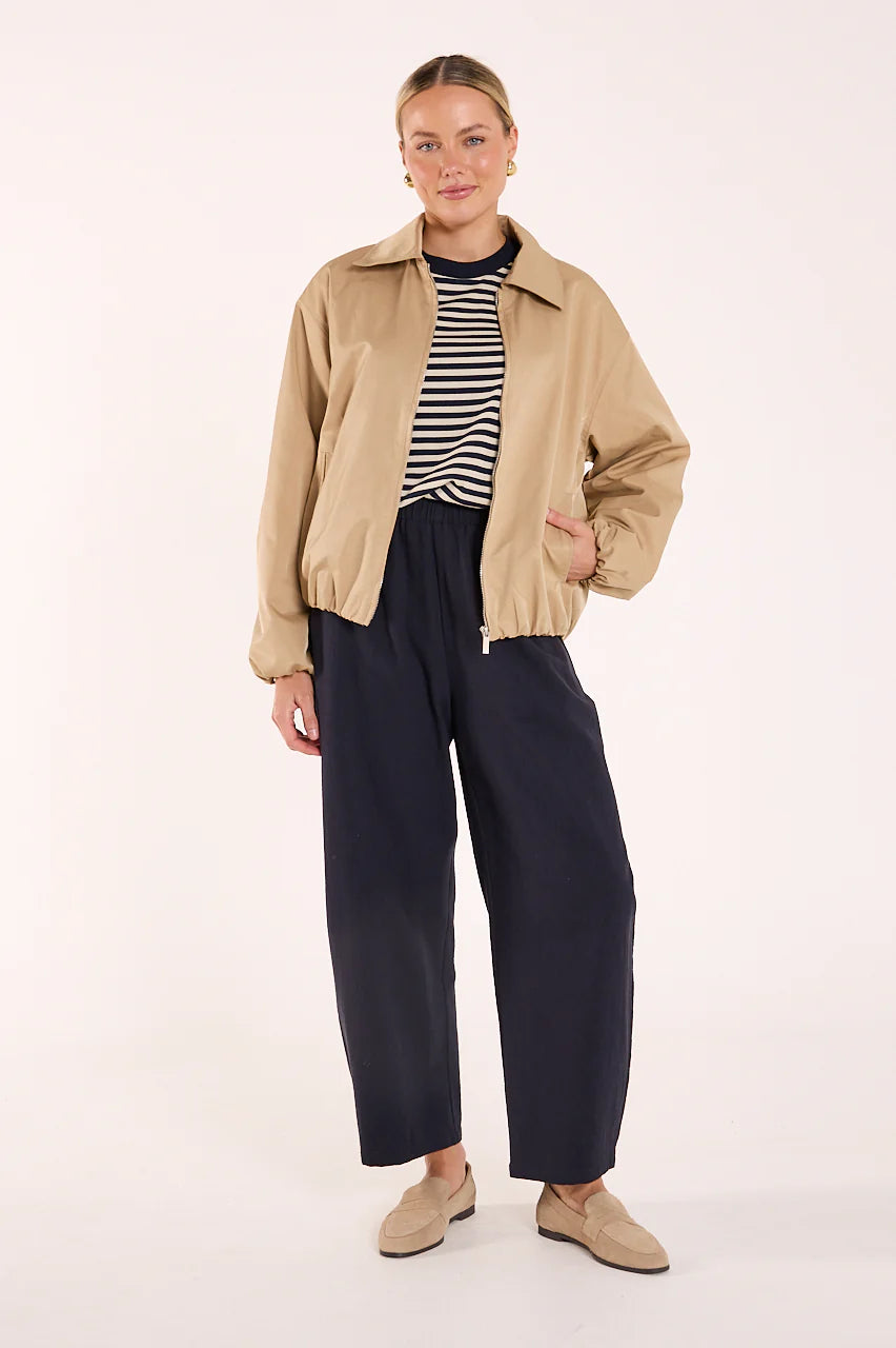 FEATHER + NOISE ELENOR BARREL PANT - NAVY