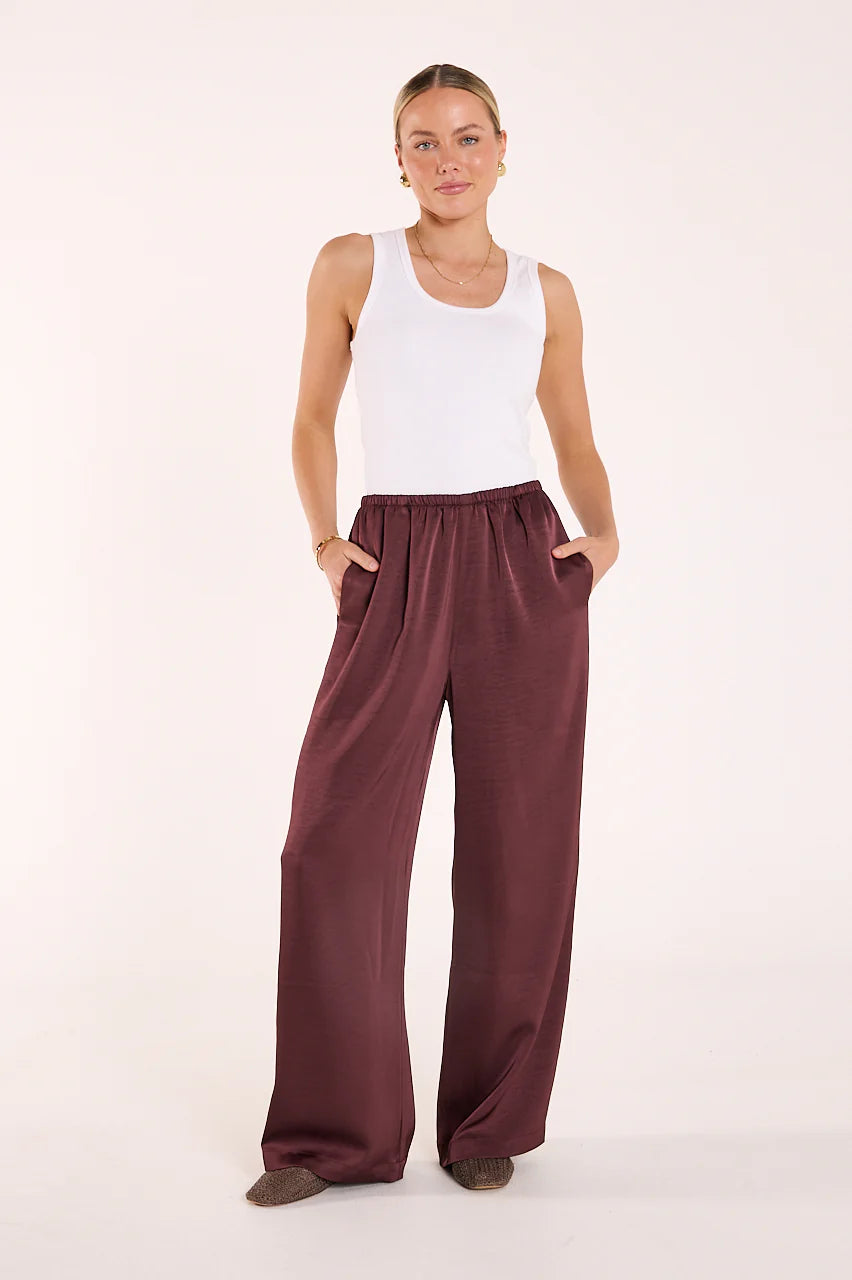 FEATHER + NOISE LENNON PANT - MERLOT