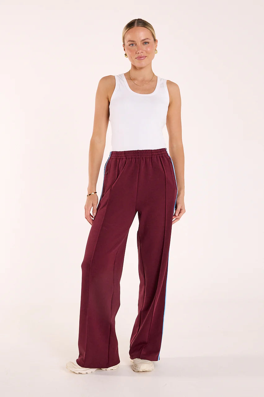 FEATHER + NOISE NOAH FULL LENGTH PANT - PLUM BLUE STRIPE