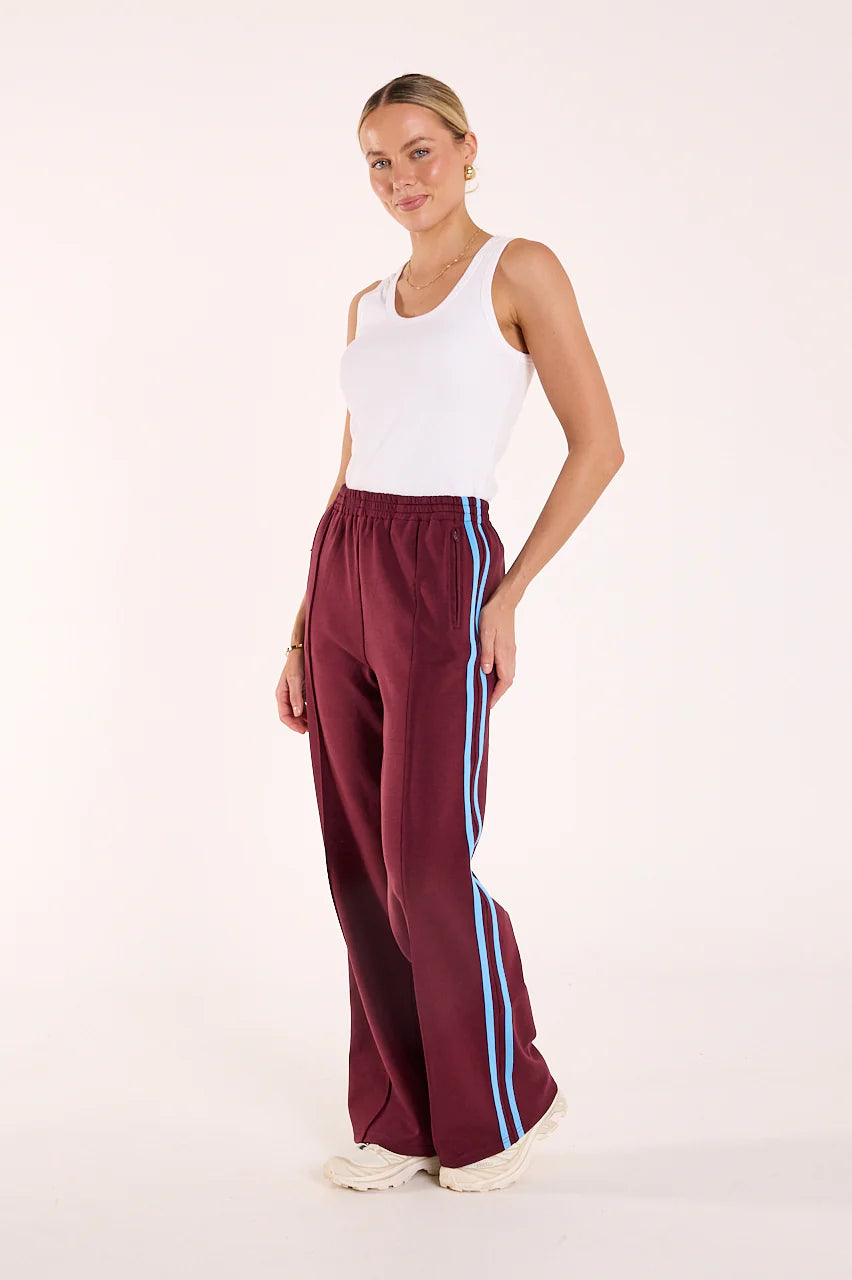 FEATHER + NOISE NOAH FULL LENGTH PANT - PLUM BLUE STRIPE