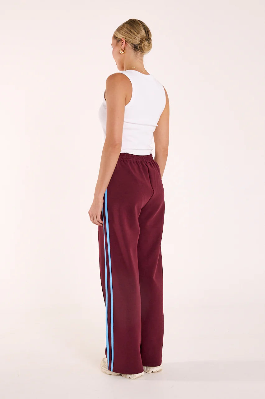 FEATHER + NOISE NOAH FULL LENGTH PANT - PLUM BLUE STRIPE