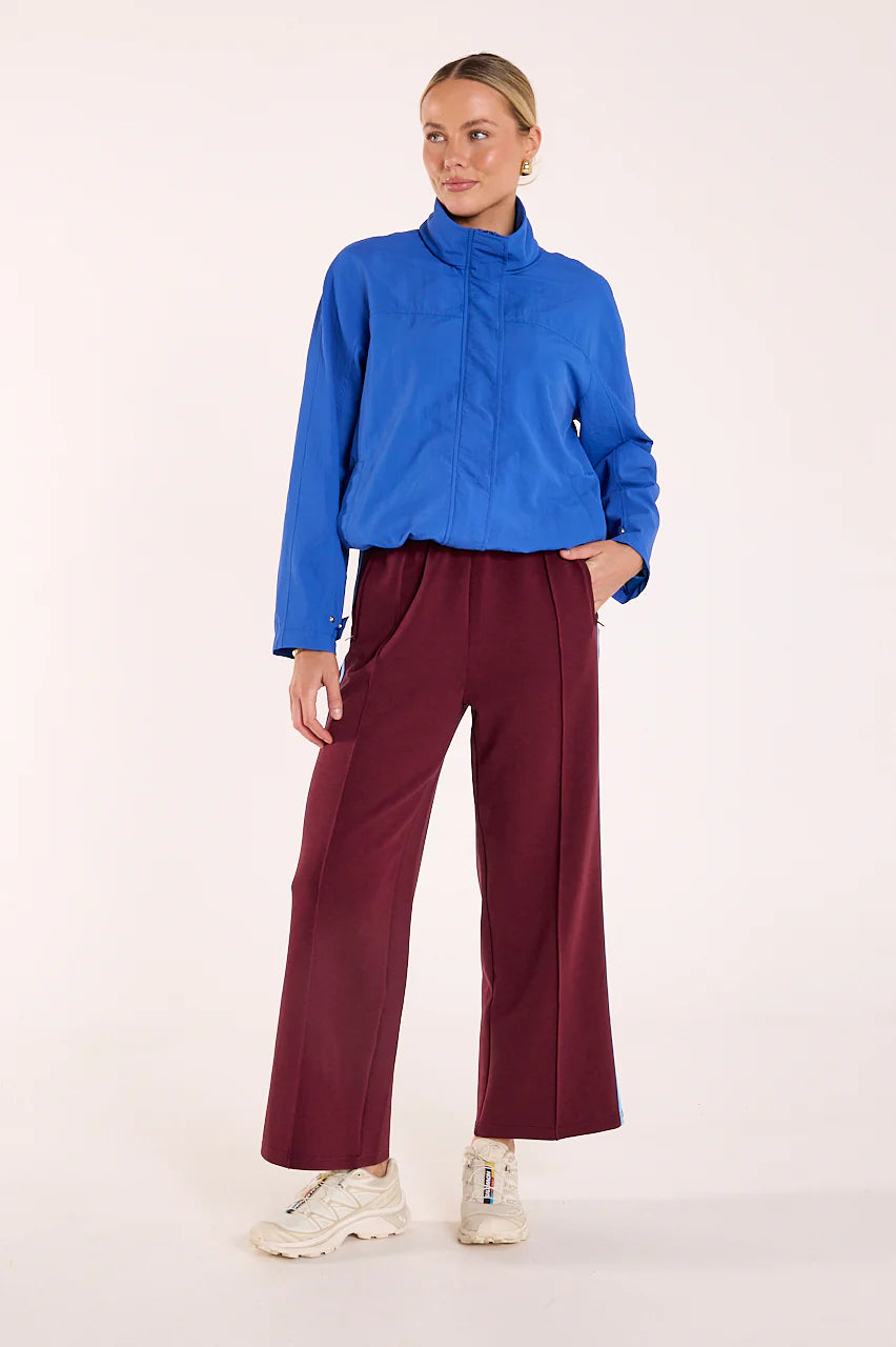 FEATHER + NOISE NOAH CROPPED PANT - PLUM BLUE STRIPE