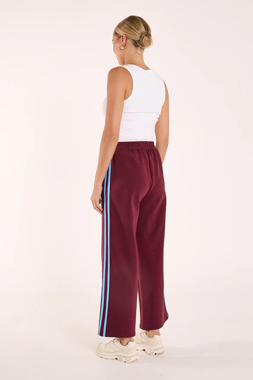 FEATHER + NOISE NOAH CROPPED PANT - PLUM BLUE STRIPE