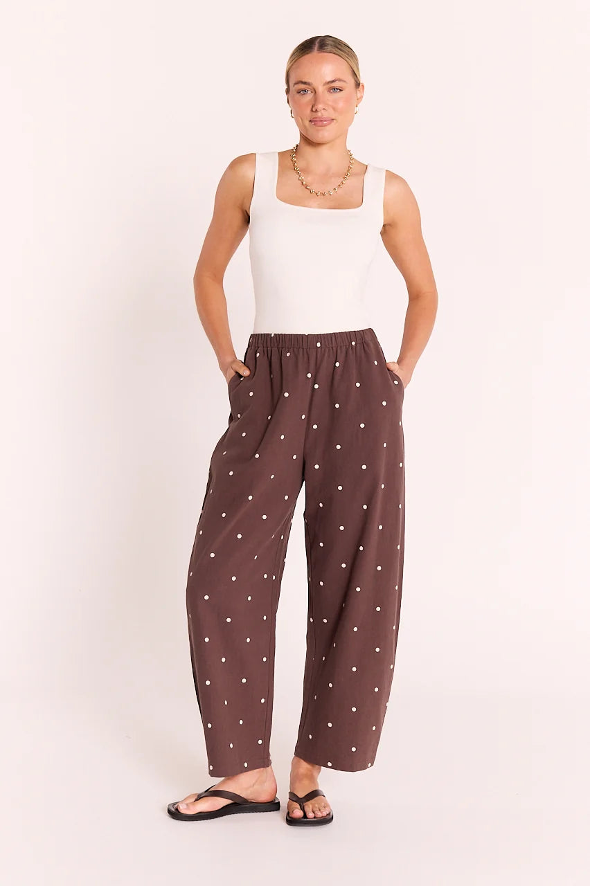 FEATHER + NOISE ELEANOR PANT - CHOCOLATE SPOT