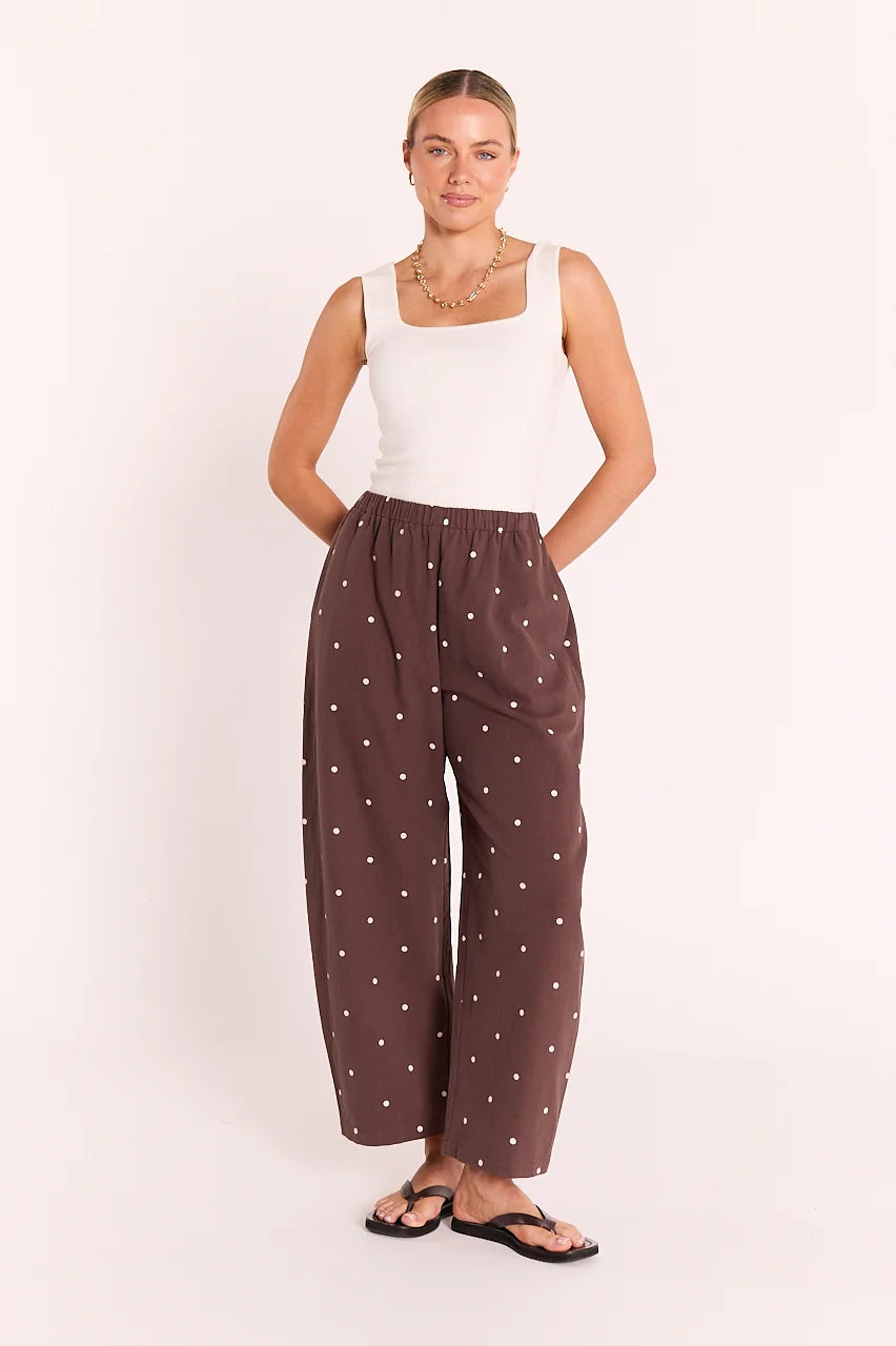 FEATHER + NOISE ELEANOR PANT - CHOCOLATE SPOT