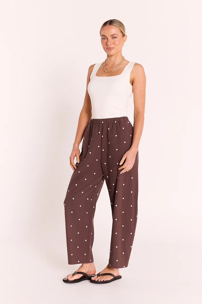 FEATHER + NOISE ELEANOR PANT - CHOCOLATE SPOT