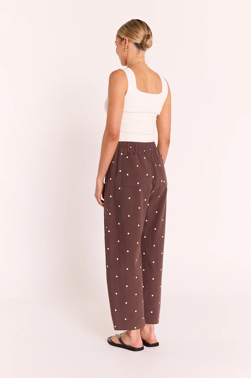 FEATHER + NOISE ELEANOR PANT - CHOCOLATE SPOT
