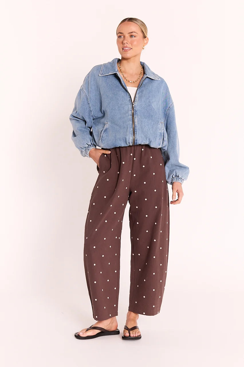 FEATHER + NOISE ELEANOR PANT - CHOCOLATE SPOT