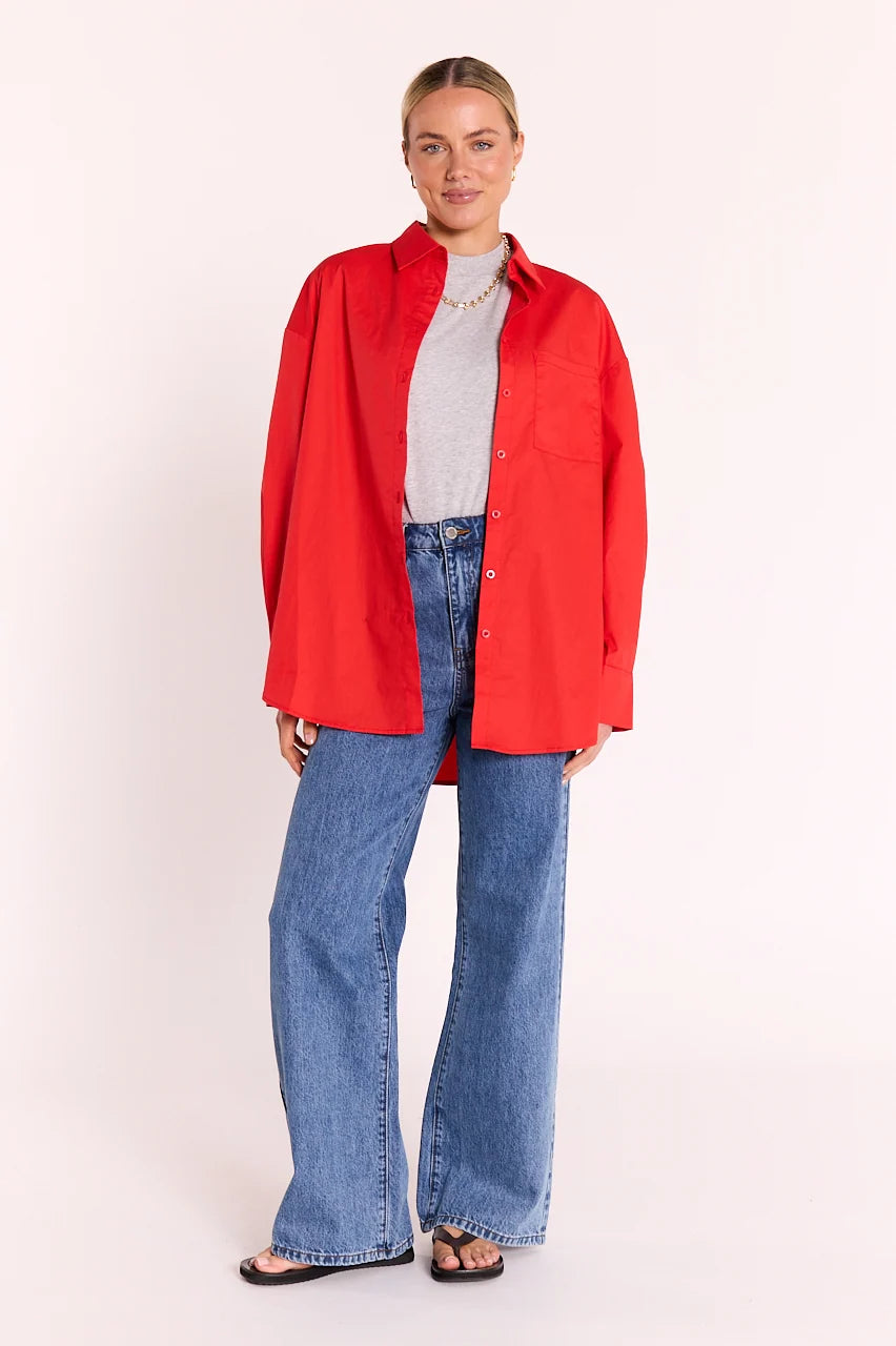 FEATHER + NOISE EVE SHIRT - RED