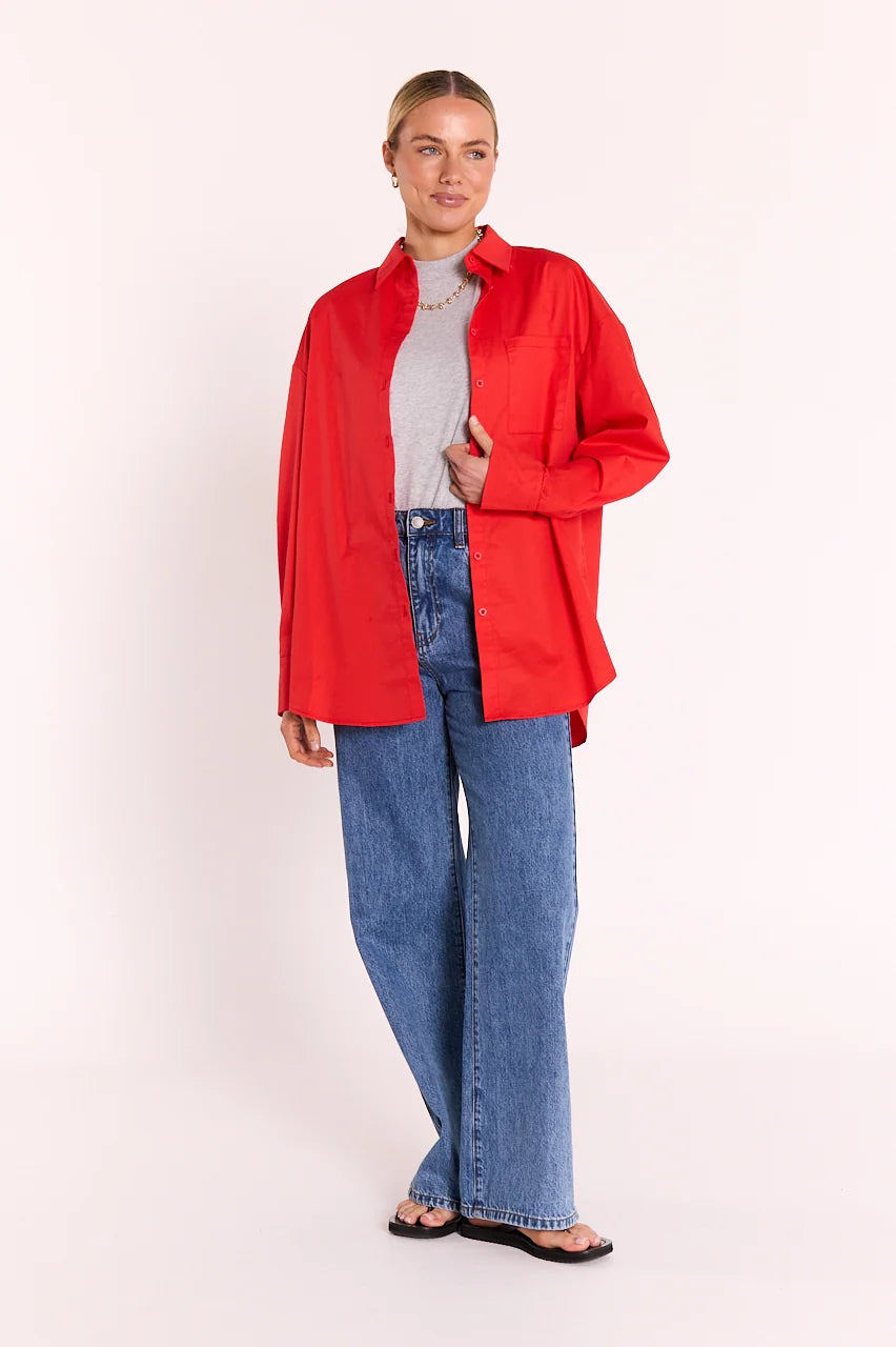 FEATHER + NOISE EVE SHIRT - RED