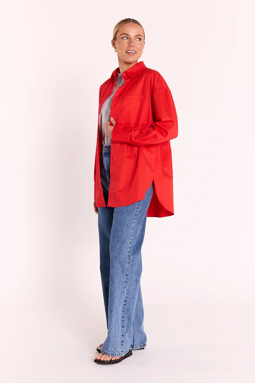 FEATHER + NOISE EVE SHIRT - RED