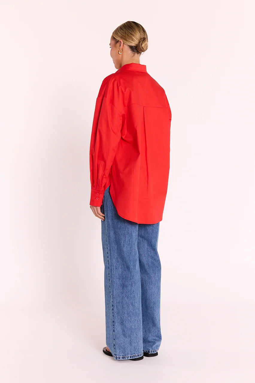 FEATHER + NOISE EVE SHIRT - RED