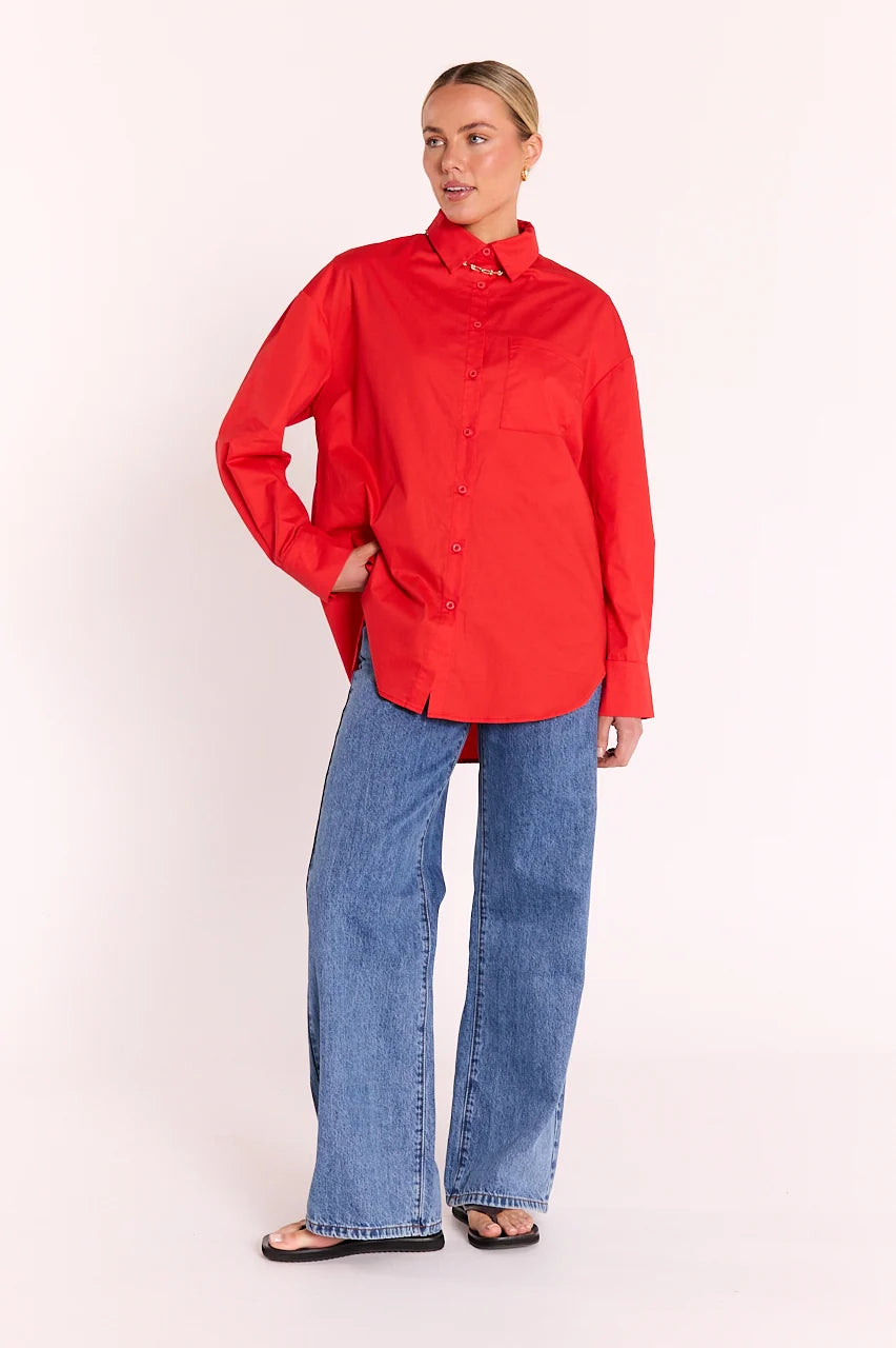 FEATHER + NOISE EVE SHIRT - RED
