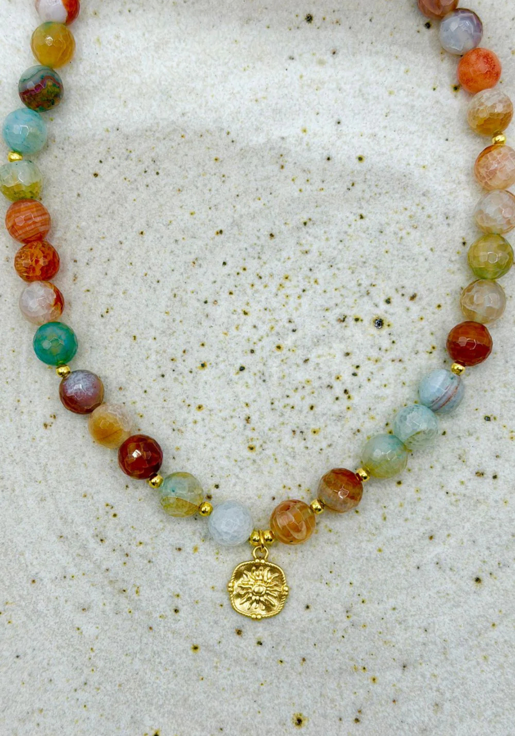 JADE FACETED NECKLACE - MULTI