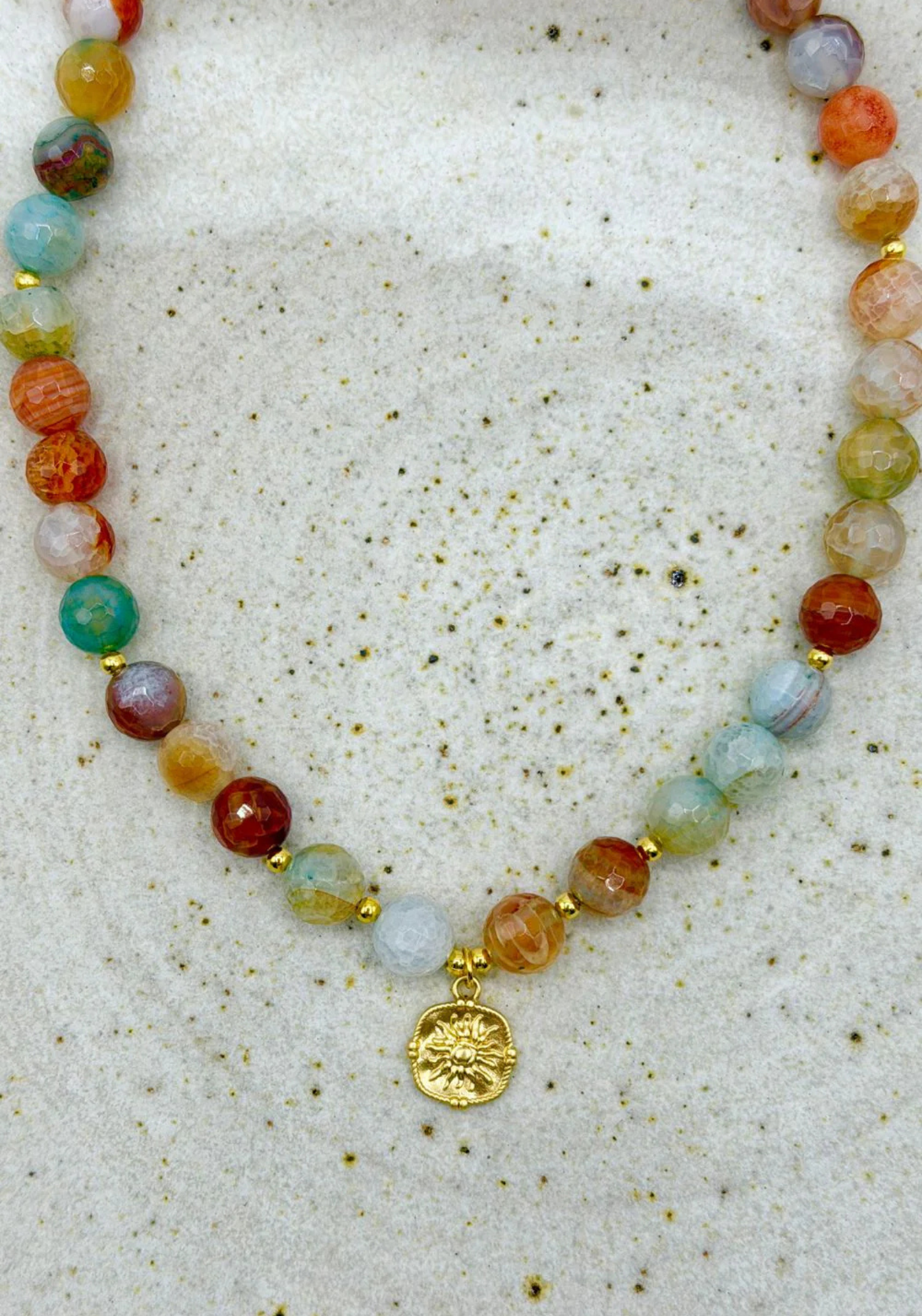 JADE FACETED NECKLACE - MULTI