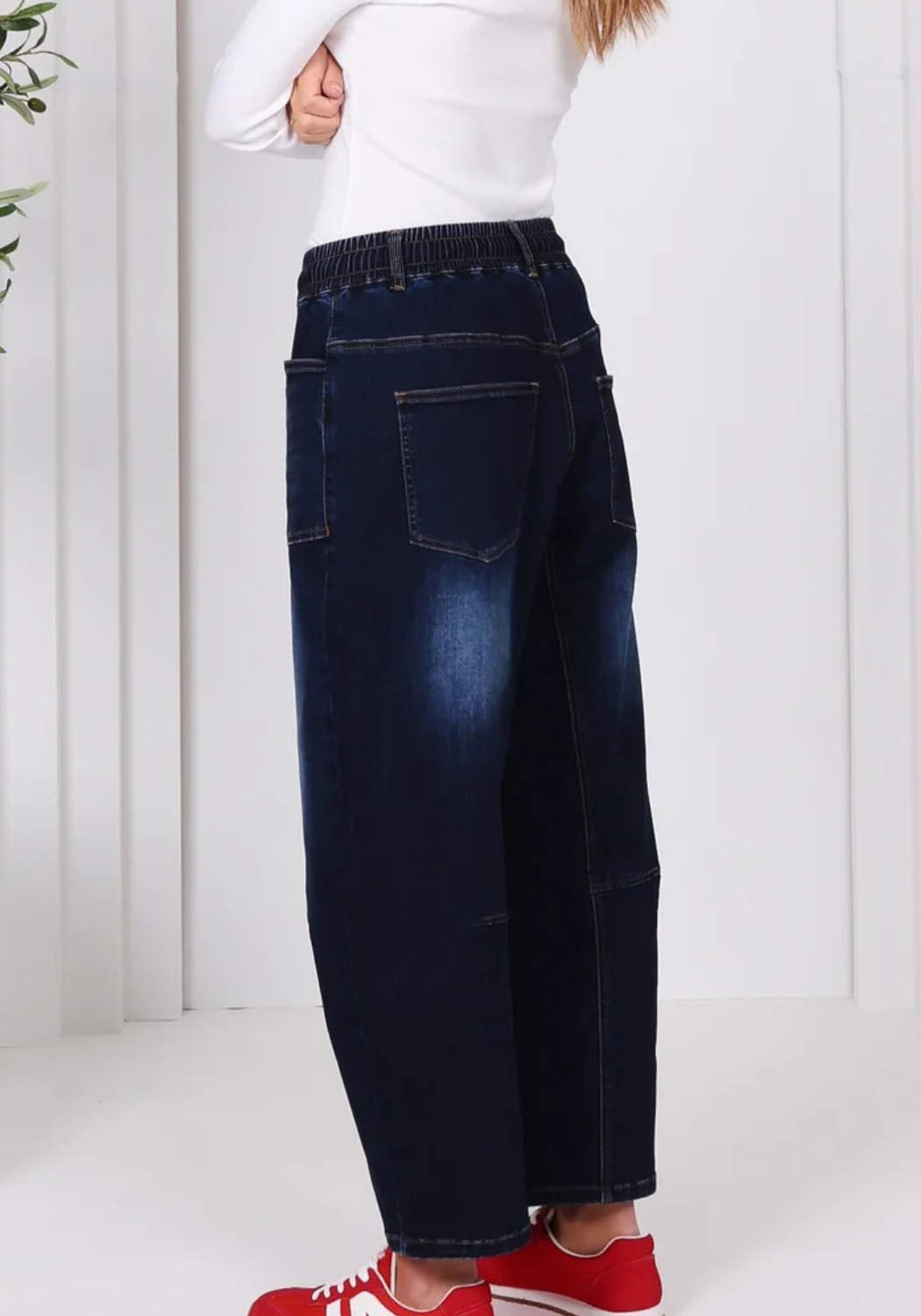 LEO DENIM BARREL JEANS - DARK BLUE