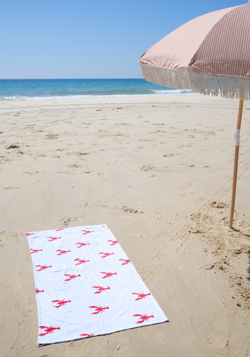 SASSY SURF LOBSTER ROLL BEACH TOWEL SKIRT - PINK/RED