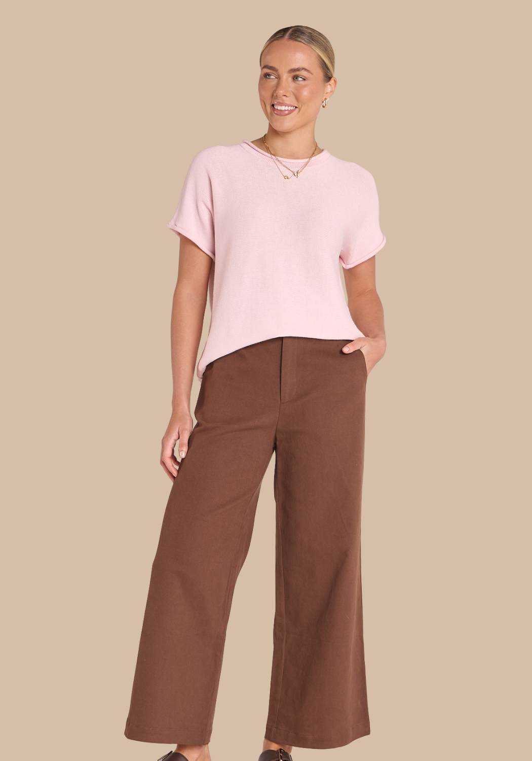 FEATHER + NOISE DARCY PANT - CHOCOLATE