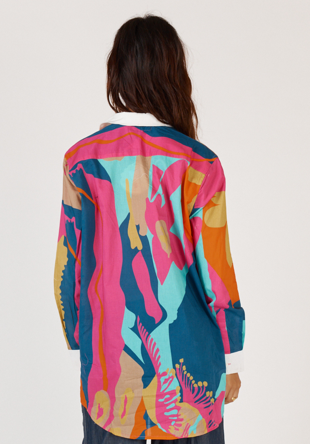 RUBYYAYA LOTUS BLOOM EMBELLISHED SHIRT - MULTI PRINT