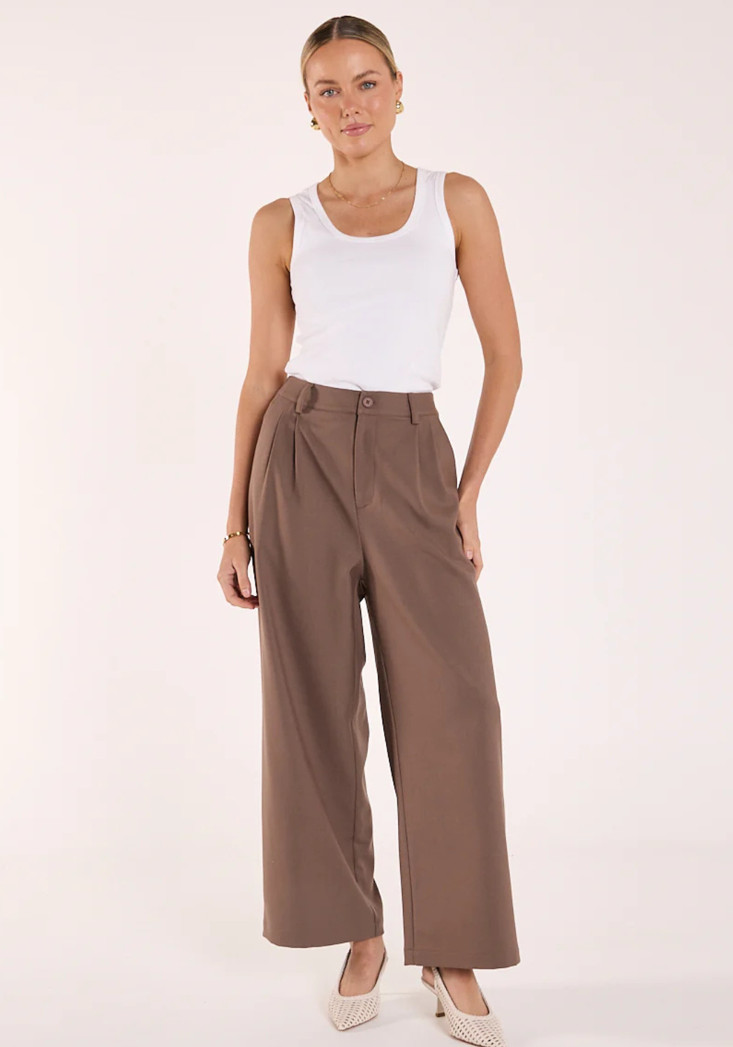 FEATHER + NOISE CARMEN CROPPED PANT - CHOCOLATE