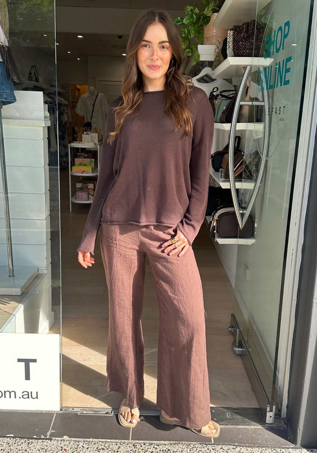 JUDE LINEN PANTS - CHOCOLATE